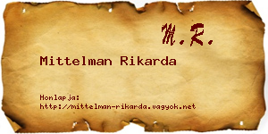 Mittelman Rikarda névjegykártya